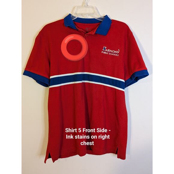 Harmony Public Schools MS Original Red Uniform Polo Shirt 5 Bundle Adult Medium - Picture 13 of 16